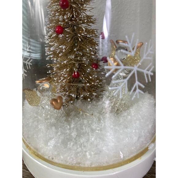 Home LED‎ Glass Dome Christmas Tree Centerpiece Decoration 10" Electronic - Picture 6 of 12